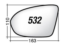 Per Opel Insignia B da 2017 Vetro di Ricambio Sx Asferico x Specchio Ret 163x110