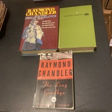 Dashiell Hammett & Raymond Chandler Crime Novels Lot Of 3 HCs & PB W/10 Stories
