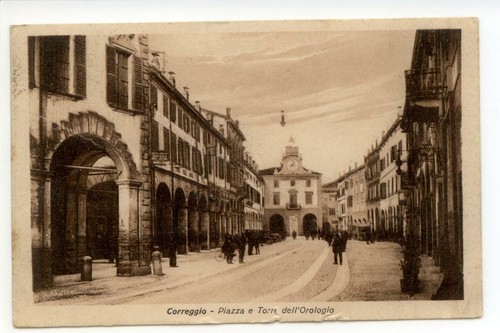 Cartolina correggio piazza - correggio,