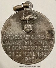 ASSOCIAZIONE GENERALE REGI CARABINIERI MEDAGLIA 1° CONVEGNO NAZIONALE 1925