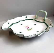 ANTICO PIATTO PORCELLANA Herend FOGLIA BORDO MOSSO DECORO 200/VRH Raviera