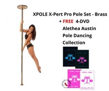 X-POLE X-PERT PRO NX Set di pali da ballo - HEX-KEY Spin-Static - 45 mm OTTONE + DVD