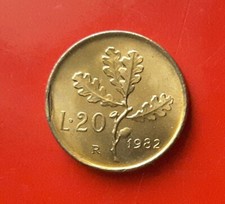 20 LIRE 1982 ERRORE - BORDO SU