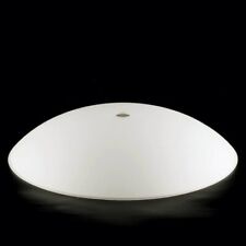 Vetro di ricambio tondo bianco satinato foro centrale plafoniera applique 30 cm