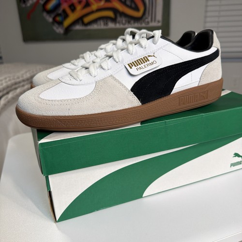 Puma palermo pelle bianca uomo - pelle,