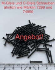 NUOVE 100 pz. VITI PER BINARI per MÄRKLIN BINARIO M / C simili a 7299, 16 mm ...