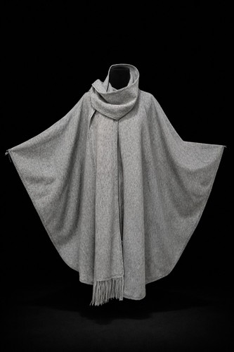 Poncho peruviano grigio maglia