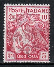 Italia-Regno 1915-16 Pro Croce rossa c.10+5 rosa Mh* Sassone 102