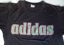 ADIDAS T-shirt da Tennis vintage anni '80, colore nero, taglia XL, perfetta