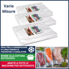100 Buste sacchetti per sottovuoto alimenti alimentari goffrate 20x30 25x35