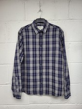 Camicia M&S blu navy bianca a