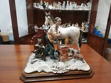 Grande Scultura Capodimonte N Porcellana Firmata Meneghetti Il Maniscalco 