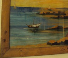 antico quadro olio marina anni