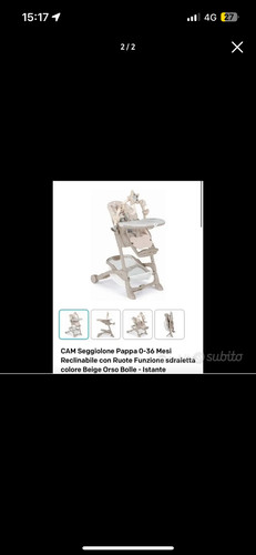Seggiolone pappa brevi - pappa,