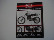 advertising Pubblicità 1977 MOTO VILLA SD 250