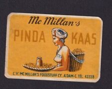 Ancienne  étiquette   allumettes   BN152468 Pinda Kaas  Femme