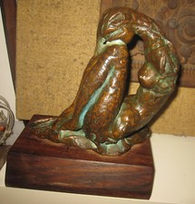 1950 Giuseppe Marinucci  Scultura in bronzo, donna. Bella e pesante fusione.