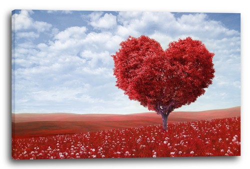 Tela cornice albero - rosso, con