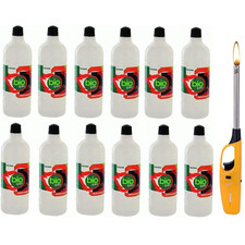 BIOETANOLO PER BIOCAMINETTI E STUFE DA 1 LT CONFEZIONE 12 LT SPRINT + ACCENDINO