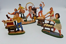 Lot Of 7 Rare Vintage Montecatini Hand Painted Christmas Farmer Figurines Italy