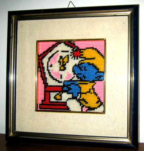 Puffi quadro uncinetto puffo - i,