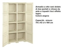 Tontarelli Armadio 2 Ante Esterno/Interno 79X43X164 Plastica Effetto Legno