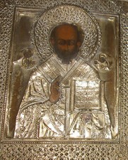 XVIII secolo. Icona russa: San Nicola benedicente. Alta la qualità. 