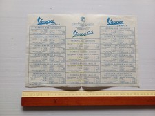 Piaggio Vespa GS - 125 - 150 listino versioni 1955 depliant italiano originale