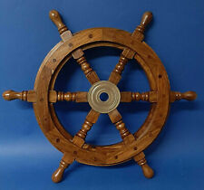 TIMONE in LEGNO MASSELLO ø 47 Cm. ARREDAMENTO MARINO VINTAGE VETRINA RISTORANTI