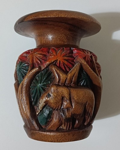 Vaso etnico legno - legno, marrone