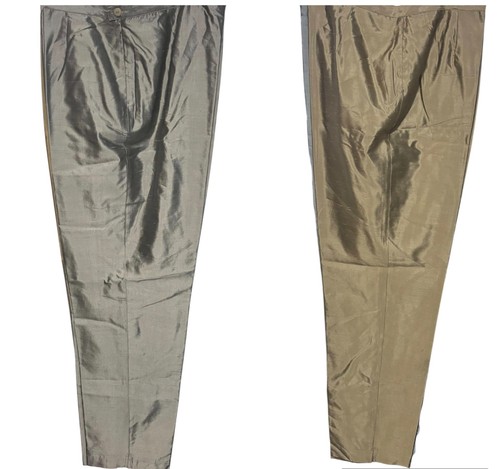 Pantaloni vintage verde seta - vintage,