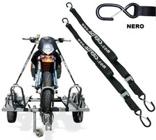 SET 2 CINGHIE ACERBIS 25MM FISSAGGIO FERMA MOTO TRASPORTO GANCIO SICUREZZA NERO