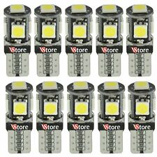 10 Lampade LED T10 5 SMD No Errore BIANCO CANBUS Per Auto Targa Posizione Luci