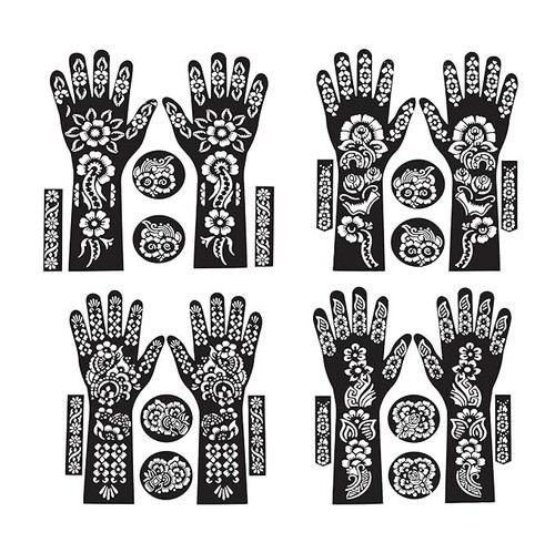Stencil completo mano mehndi - mano,