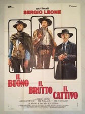MANIFESTO ORIGINALE 4F IL BUONO IL BRUTTO IL CATTIVO LEONE EASTWOOD AFFICHE