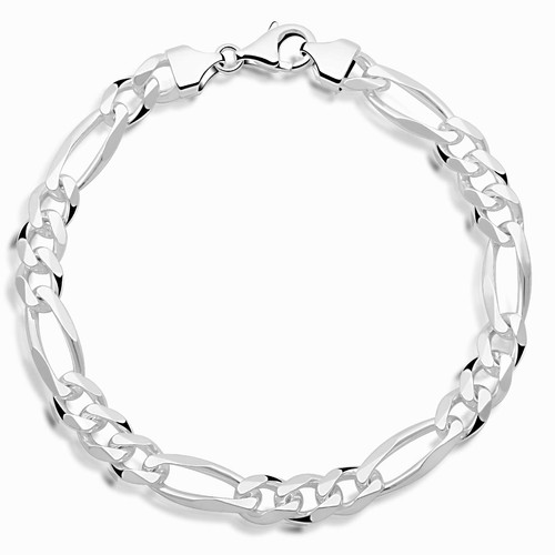 Bracciale figaro 7mm argento - 7mm,