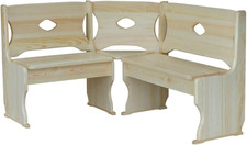 Panca Angolare in Legno Di Pino Massiccio Ecologico, 100 X 200 Cm