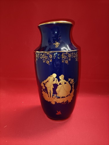 Limoges porcellana vaso blu - -,