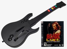 NUOVO PS3 Guitar Hero Controller Wireless ACDC Rock Band Game Set Kit Bundle AC/DC