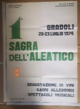 MANIFESTO GRADOLI PRIMA SAGRA DELL ALEATICO SPETTACOLI MUSICALI VINI CARRI 1974