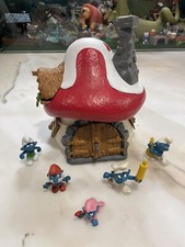 PUFFI SMURFS SMURF CASA DEI PUFFI GRANDE VINTAGE + 5 PUFFI COMPRESI