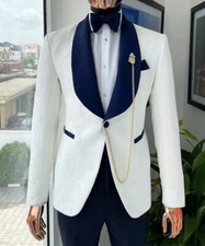 Blazer paisley bianco uomo
