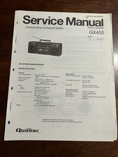 Quasar GX400 Radio Cassetta Portatile Boombox Manuale di Servizio OEM Vintage Diagrammi