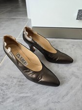 P. VERDI Mario Scalfati Escarpins talons en cuir marron glacé  P. 38.5