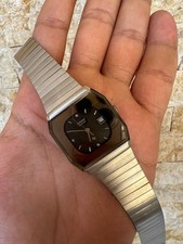 OROLOGIO VINTAGE RADO DATA ARGENTO NERO UOMO SVIZZERO ANNI 80 711.2011.4...