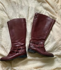 Stivali Zara in pelle bordeaux