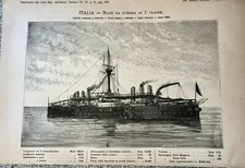 Stampa Antica Incisione - Italia - Nave da guerra di prima classe