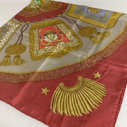 Sciarpa hermes seta rosso oro - sciarpa,