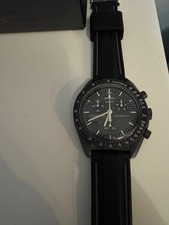 Swatch Mission to Mercury 42mm Cassa Nera in Bioceramic con Cinturino Grigio in