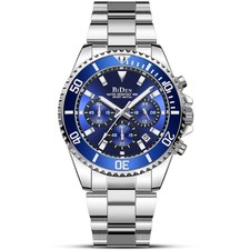 Orologio Uomo In Acciaio Cronografo Impermeabile Con Data Idea regalo Elegante